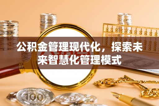 兰州公积金管理现代化，探索未来智慧化管理模式